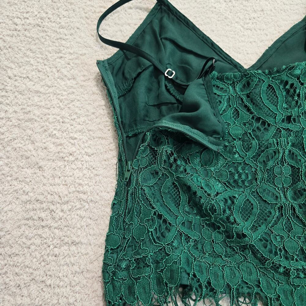 Green lace tank top cami crop top Size S by Xhilaration Y2K Whimsygoth - Picture 10 of 10